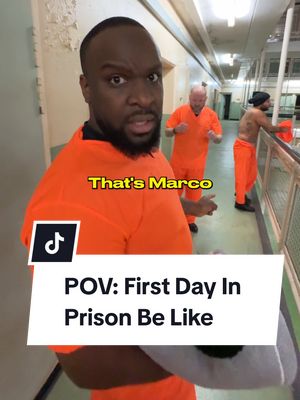 A post by @axelblake on TikTok caption: "New meat yeah?" 😎 #prison #prisontiktok #povs #pov #fyp #foryou 