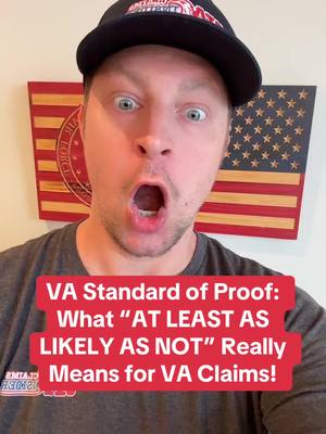 A post by @vaclaimsinsider on TikTok caption: 🇺🇸 The VA Standard of Proof Explained: What “AT LEAST AS LIKELY AS NOT” Really Means for Your VA Disability Claim! #vaclaims #vadisability #vabenefits #vadisabilitybenefits #nexusletter #vaclaimtips #vaclaimhelp #vaclaimssupport #veterans #disabledveteran #vaclaimsinsider 