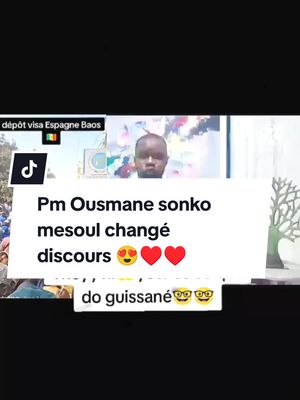 A post by @domourewmi24 on TikTok caption: Pm Ousmane sonko mesoul changé discours #fypp #tiktokgambia #tiktokspain #fypシ゚ #tiktoksenegal🇸🇳 #senegalaise_tik_tok🇸🇳pourtoichallenge #foryoupage❤️❤️ #presidentdiomaye #duo #viraltiktokvideo #pourtoi 