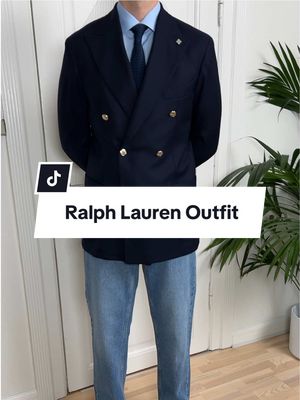 A post by @jespersoendergaard on TikTok caption: How to dress like style icon Ralph Lauren 👌I didn’t have the exact boots he’s wearing, so I went with classic Chelsea boots instead. These new pants are a bit too long, so when I have time, I’ll take them to my tailor 👏 Let me know what you think of this outfit!?  #menswear #mensstyle #mensfashion #menssuit #smartcasual #ralphlauren #ralphlaurenstyle #oldmoneystyle #jeansandblazer 