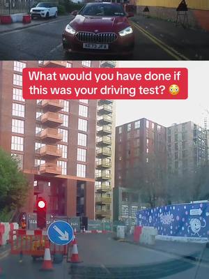 A post by @drivingtesttips on TikTok caption: What would you have done if this was your driving test? #drivingtest #drivinglessons #drivinglicense #drivingtips 