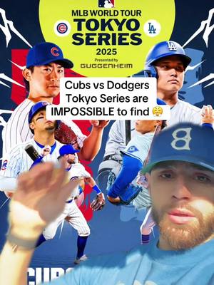 A post by @prxnce10 on TikTok caption: these damn Cubs vs. Dodgers Tokyo Series tickets are harder to find than Big Foot 🤦🏻‍♂️ —  #dodgersbaseball #losangelesdodgers #ladodgers #dodgers #cubs #tokyoseries #tokyoseries #MLB #mlbworldtour 