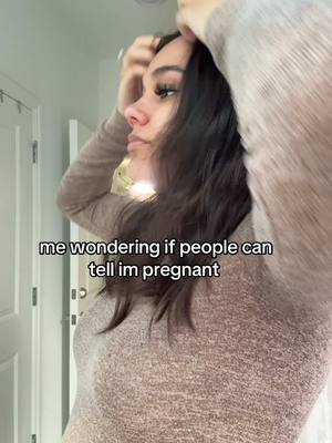 A post by @turntupnat on TikTok caption: everyday i look in the mirror and think “do i look pregnant in this?” UM YES 🤚🏻😭😭 #boymom #girlmom #MomsofTikTok #viralvideo #momlife 