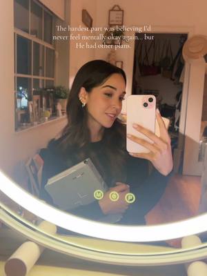 A post by @gabyobregon on TikTok caption: After months of feeling lost in the darkness, I finally felt peace—not because my circumstances changed, but because I let Him in. Mental healing isn’t linear, and some days still feel quite heavy, but choosing to trust God through it all has been the difference between surviving and truly living. #mentalhealthmatters #christiantiktok #MentalHealthAwareness 