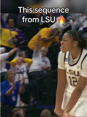 A post by @espnw on TikTok caption: What a play from the #LSU trio 😤 #mikaylawilliams #flaujaejohnson #aneesahmorrow #wcbb 