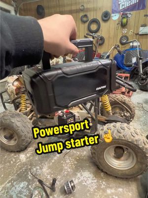 A post by @mini.moto.guy on TikTok caption: Jump starter for emergency situations @AVAPOW #avapow #jumpstart #atv #poweronthego 