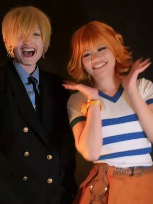 A post by @minuetpixie on TikTok caption: i miss @azi and oh, you guys have no idea how many tries this took bc i couldn’t get it right, and i somehow still messed up the final take 😭 #onepiece #nami #sanji #strawhats #strawhatpirates #namicosplay #sanjicosplay #onepiececosplay #op 