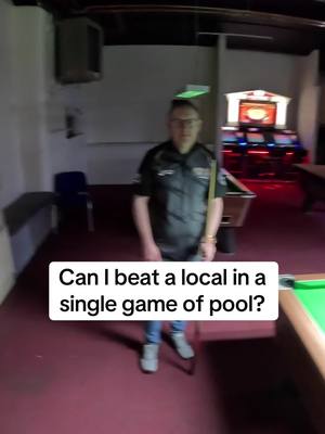 A post by @attacking8ball on TikTok caption: Can I beat a local in a single game of pool? Thanks to Kevin for the rematch! #pool #englishpool #8ball #8ballpool #attacking8ball #skills #billiards #ultimatepool 