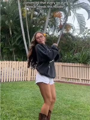 A post by @ugccelena on TikTok caption: Shoutout to @ReppinDa808 for gifting me a beautiful hoodie that hoodies 🤝🏻🖤 #OOTD #fitcheck #outfitideas #supportlocal #hawaii 