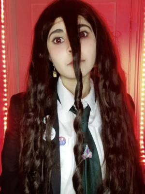 A post by @alittlebitalexia on TikTok caption: need a new wig for him urgently #danganronpa #danganronpa2 #izurukamukura #izurukamukuracosplay 