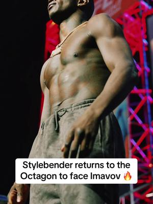 A post by @espnmma on TikTok caption: #adesanya #stylebender #UFC #faceoff #danawhite #ufcsaudiarabia (via UFC)