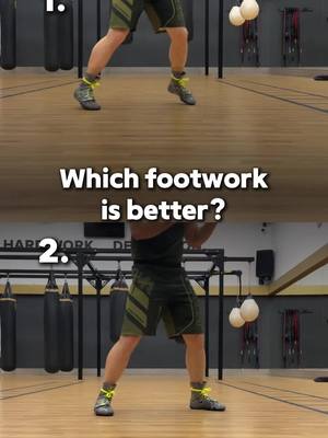 A post by @heavybagpro on TikTok caption: Which footwork is better? 🥊👣 In this video, you'll see two boxing footwork styles: one is completely useless, while the other is a game-changer! 🚀 Watch till the end and let me know in the comments which one you prefer! ⬇️ #BoxingTips #FootworkMatters #BoxingTraining #CombatSports #FightSmart #BoxingFootwork #TrainHard #BoxingLife 