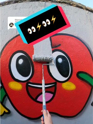 A post by @h.mesc on TikTok caption: Réponse à @Jesse James 👀 #satisfying #ASMR #Colors Satisfying emoji wall painting and ASMR graffiti videos! Subscribe for more and drop your ideas in the comments. What should I paint next? Emoji or something else? Let me know! 