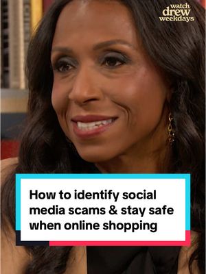 A post by @thedrewbarrymoreshow on TikTok caption: SPONSORED BY CHASE. We teamed up with Chase Financial Expert Diedra Porche to learn how to identify common social media scams and stay safe when online shopping.