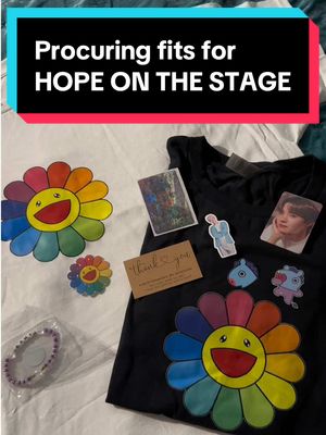 A post by @beckysioux on TikTok caption: Slowly building up my fits for HOPE ON THE STAGE. This flower is so Hobi and so very cute. And these shirts will be added to my regular rotation ☺️ The Etsy seller is Borahae7CreationsUS. You can find other items from their shop as these shirts are now sold out 😕  #Hobi #jhope #제이홉 #HOPE_ON_THE_STAGE_TOUR #jhope_TOUR #BTS #BTSARMY 