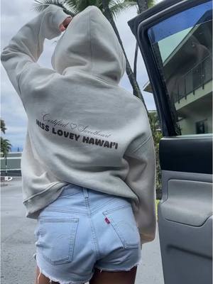 A post by @ugccelena on TikTok caption: Mahalo @missloveyhawaii for the most soft, comfy, and cute hoodie ☺️🤎 #OOTD #fitcheck #hoodie #supportlocal #hawaii 