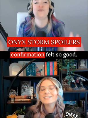 A post by @fantasyfangirlspod on TikTok caption: *Spoilers for end of Onyx Storm!* The second signet confirmation that made us FREAK OUT WITH JOY! Need a cure for that Onyx Storm hangover? Tune in to Fantasy Fangirls' reaction episode, available wherever you go for podcasts & YouTube! The episode is split into two parts: a spoiler-free review and spoiler-heavy initial reactions. Our Onyx Storm deep dive begins on Feb. 3 with Episode 1, Prologue - Chapter 6! We'll break down everything that happens in this stretch of chapters, including lots about the politics, characters, lore, and theories! #onyxstorm #onyxstormbook #onyxstormtheories #fourthwing  #ironflame #rebeccayarros #empyreanseries #xadenriorson #dainaetos #violetsorrengail  #bookpodcast #podcast #fourthwingrebeccayarros #fantasybookseries #fantasyfangirls #fantasyfangirlspodcast #onyxstormrelease