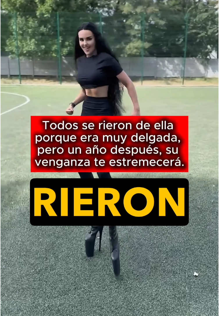 A post by @historiasraras00 on TikTok caption: Todos se rieron de ella porque era muy delgada, pero un año después, su venganza te estremecerá. #usa #us #learnontiktok #truestory