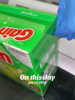 A post by @scrubmommy22 on TikTok caption: #onthisday Had to repost this video because that Gain and pinesol paste was just too yummy 😋😍😍 #asmr #laundrytok #sudsyasmr #sudsy #laundryoverload #powderoverload 