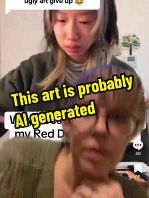 A post by @its.hakc on TikTok caption: I cannot be the only person getting these on my #fyp 🙁 #art #arttok #artist #painting #aiart #aigenerated #arttheft #stealing #theft #paint #painting #fandom #rdr2 #reddead