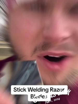 A post by @woahbros.us on TikTok caption: How to stick weld razor blades #onthisday #woahbros #welding #weld 