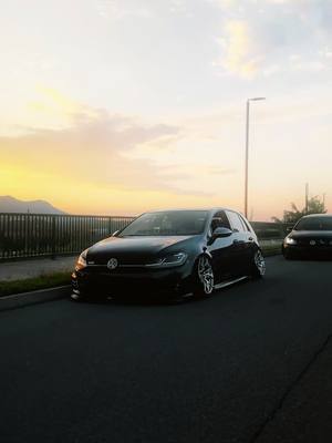 A post by @dougs.mk7 on TikTok caption: missin this setup, but i can’t WAIT to show you guys the new one :) #fyp #carsoftiktok #vw #volkswagen #mk7gti #stance #fitment #airlift 