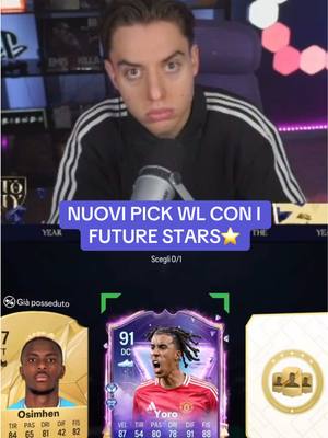 A post by @cricoccia3 on TikTok caption: PICK WL CON I NUOVI FUTURE STARS👑 #fc25 #fut #futurestars #icon #clips 