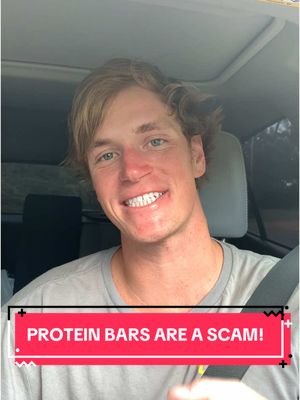 A post by @fit.cameron on TikTok caption: Think protein bars are the easy fix? Think again. 🚨 Most are packed with sugar, artificial ingredients, and barely any protein! Don’t fall for the marketing—whole foods are your real muscle fuel. 💥 #ProteinBarScam #RealFoodFuel #KnowWhatYouEat #FitnessTruth