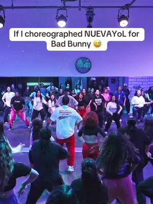 A post by @mattsteffanina on TikTok caption: Teaching this on livestream for FREE on the DNCR app!! 😅🔥Download it at the link in my bio ;) @DNCR Dance #badbunny #nuevayol #dance 