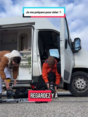 A post by @valeriebourdonnec on TikTok caption: Une matinée de préparation pour aller skier ⛷️ en mode vanlife 🚐 #van #skier #tiktokski #vanlife 