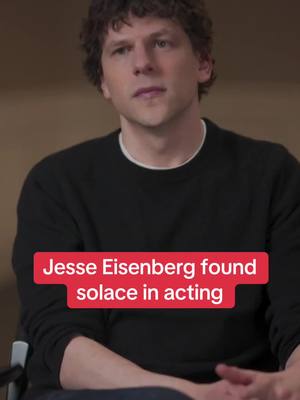 A post by @cbssundaymorning on TikTok caption: Jesse Eisenberg’s latest film, “A Real Pain,” has earned him an  Oscar nomination for Best Original Screenplay. Reflecting on his childhood, Eisenberg describes himself as a deeply unhappy kid. Acting became his refuge—offering not just an escape from school but a sense of belonging. #actor #oscars #film #hollywood