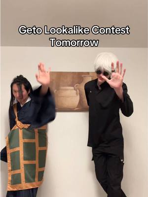 A post by @zander_small on TikTok caption: Geto Lookalike Contest Tommorow! @Shaboops  #jjk #jujutsukaisen #anime #gojo 