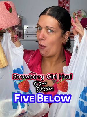 A post by @ronyayvonne on TikTok caption: Strawberry Girl Haul 🍰🍓  14 Days of Love 💕 day 1 💕 #creatorsearchinsights #strawberrygirl #strawberryshortcake #ValentinesDay  **I found everything at my local @Five Below 🍓🍓