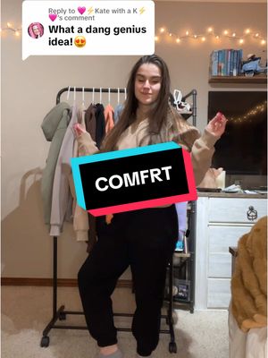 A post by @official.ally.a.54 on TikTok caption: Replying to @🩷⚡️Kate with a K⚡️🩷  #comfrtclothing #comfrt #shortgirproblems #sweatpants #shortgirl #comfrtkids 