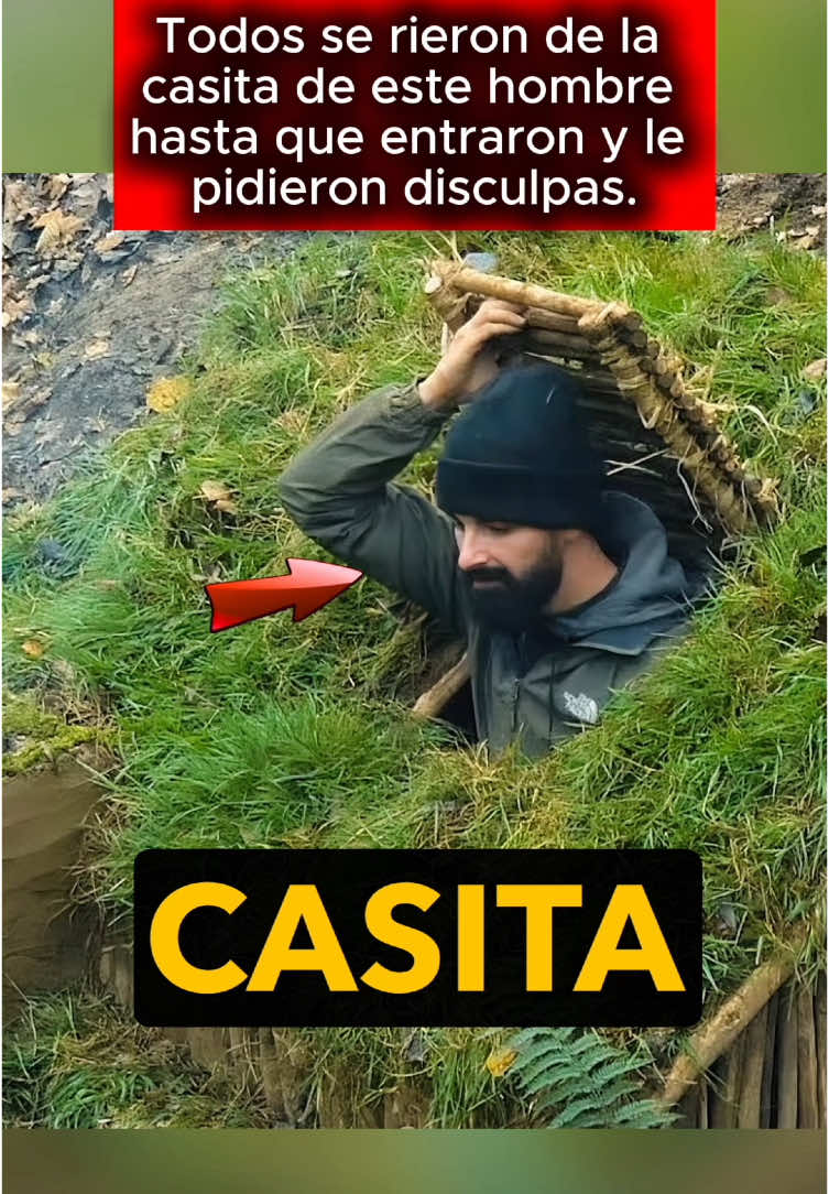 A post by @historiasraras00 on TikTok caption: Todos se rieron de la casita de este hombre hasta que entraron y le pidieron disculpas. #usa #us #learnontiktok #truestory