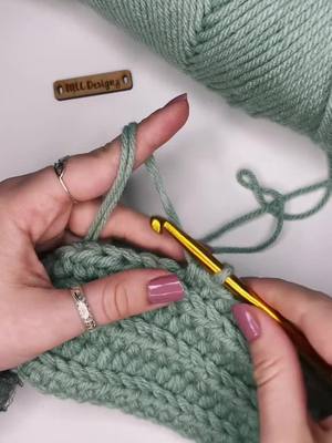 A post by @mccdesignz on TikTok caption: Half Double Crochet in the Back Loop Only ✨ hdc blo  #crocheting #howtocrochet 