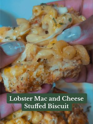 A post by @cookingwcookie on TikTok caption: Let’s make lobster Mac and cheese stuffed cheddar bay biscuits! #lobster #macandcheese #cheddarbaybiscuits #DinnerIdeas #dinnerrecipe #recipesforyou #foodtiktok #Foodie #foodietok 