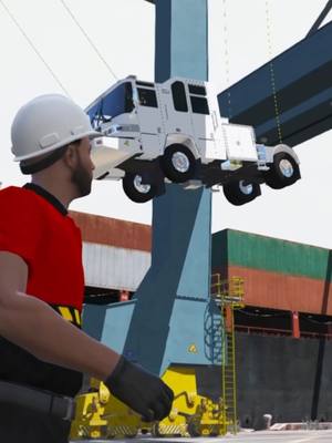 A post by @acepilot2k7 on TikTok caption: Lowering new trucks at the docks in GTA 5 RP!