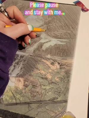 A post by @julieb603 on TikTok caption: Here I am sketching out a waterfall using tracing paper and carbon paper, to transfer the image onto the watercolor paper. This is my first time doing a painting like this, so I'm excited to see how it's going to come out!  #timepirates #smashthepatriarchy #art #arttok #waterfall #artistsoftiktok 