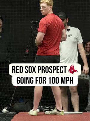 A post by @tread_athletics on TikTok caption: Red Sox RHP Danny Kirwin throwing absolute fuzz at Tread HQ. 🔥