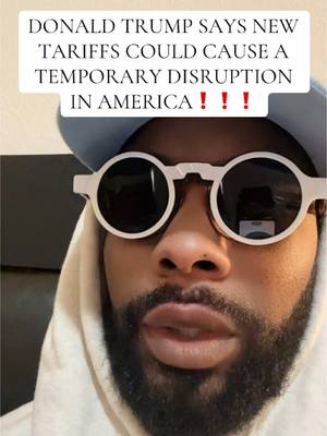 A post by @kavellkavon on TikTok caption: DONALD TRUMP SAYS AMERICANS COULD EXPERIENCE TEMPORARY PAIN BECAUSE OF NEW TARIFFS❗️