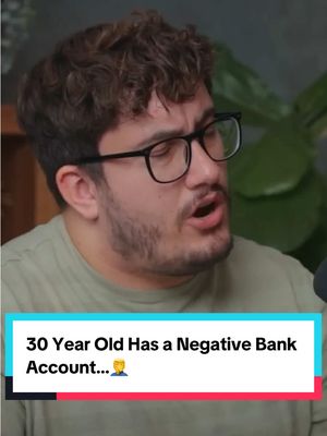 A post by @calebhammercomposer on TikTok caption: 30 Year Old Has a Negative Bank Account… 🤦‍♂️ #financialaudit 