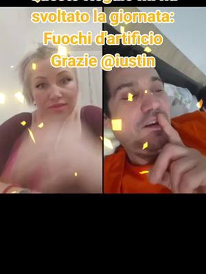 A post by @roxanadritu88gmail.com on TikTok caption: iustin, grazie per il meraviglioso Regalo che hai inviato alla mia LIVE! Non dimenticherò mai il tuo contributo. @iustin #livegift #fireworks #fuochidartificio 