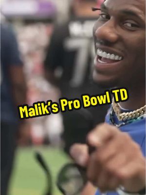 A post by @nygiants on TikTok caption: “I think he let me catch it” 😆 #nfl #ProBowl #probowlgames #nygiants #maliknabers 