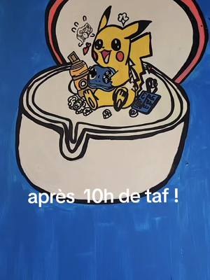 A post by @amandinemilano2 on TikTok caption: ouf fini mon petit loulou va être content demain matin #dessin #peinture #rénovation #arts #pokémon 