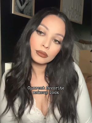 A post by @thefashionmess on TikTok caption: Been loving this makeup look lately! Cool toned halo eye with a brown lip! 🤎🖤⛓️🫶 what's your current go to look? #motd #makeuptutorial 