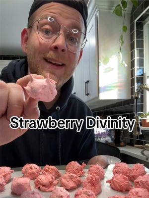 A post by @kitchentool on TikTok caption: Easy Strawberry Divinity Candy 😁 #divinity #strawberrydivinity #homemade #candy #fyp 