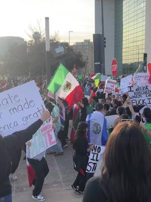 A post by @iamkeb_ on TikTok caption: #protesta #dallas #vivalosimigrantes🇲🇽 