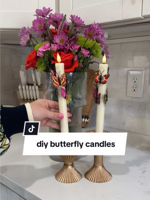 A post by @kenziemariehome on TikTok caption: DIY butterfly candles 🦋🥹 everything I used to make these is 🔗 at the top of my page! 🦋🦋  #diycrafts #diyideas #diyprojects #crafting #craftideas #candletok #homehacks #homedecorideas 