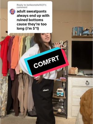 A post by @official.ally.a.54 on TikTok caption: Replying to @bellasmella1031  #comfrtclothing #comfrt #shortgirproblems #shortgirl #sweatpants #comfrtkids 